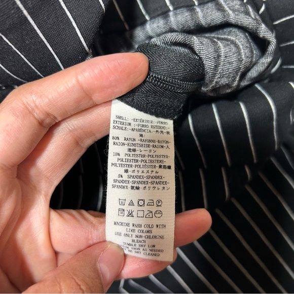 FREE PEOPLE Mari Ponte Pants Pinstripe High Rise Flare Size 4 - Picture 8 of 12